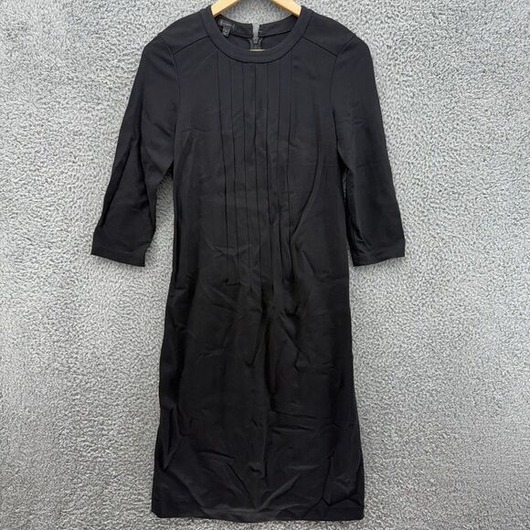 Talbots Dress Black Pleated Womens Size‎ 4 Long Sleeve Formal Stretch Comfort - Picture 1 of 7